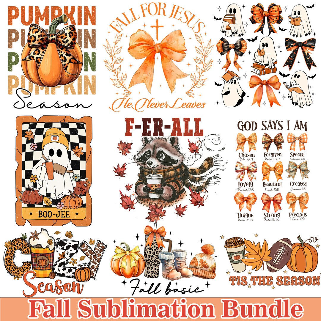 Fall Sublimation Bundle, Autumn Png Bundle, Hello Autumn Png, Fall ...