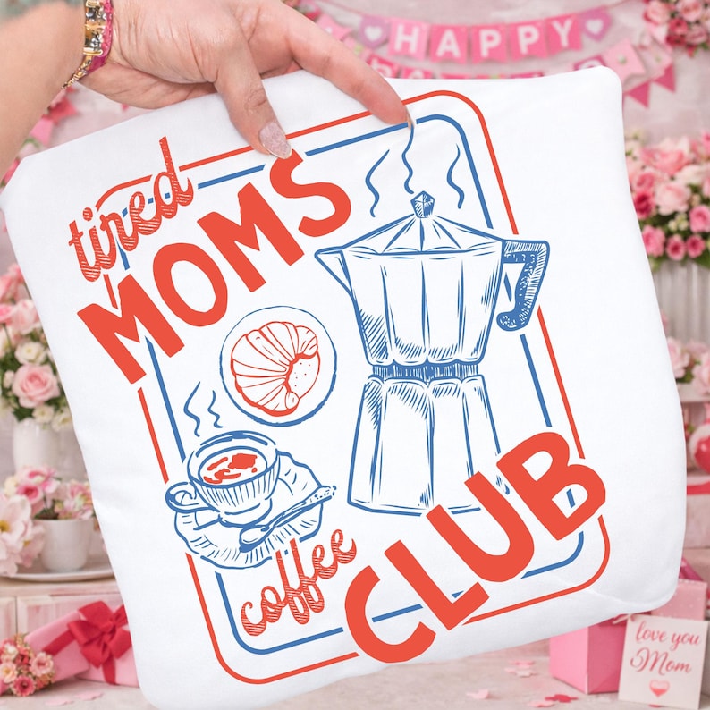 Tired Moms Club PNG: Coquette Mother's Day Png, Striped Motherhood, Funny Mom Life Png, Trendy Mom (Digital Download) image 6