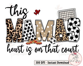 Fútbol Png, Mamá De Fútbol, Día De La Madre Png, Regalos De Fútbol, Regalo Para Mamá, Mamá Divertida Png, Diseños De Fútbol, Corazón De Leopardo Png, Sublimación Png
