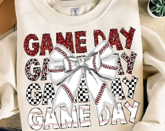 Game Day Baseball Bow Png, Coquette Baseball Png, Game Day Png, Baseball Mom Png, Baseball Season Png, Sports Png, Baseball Shirt Design