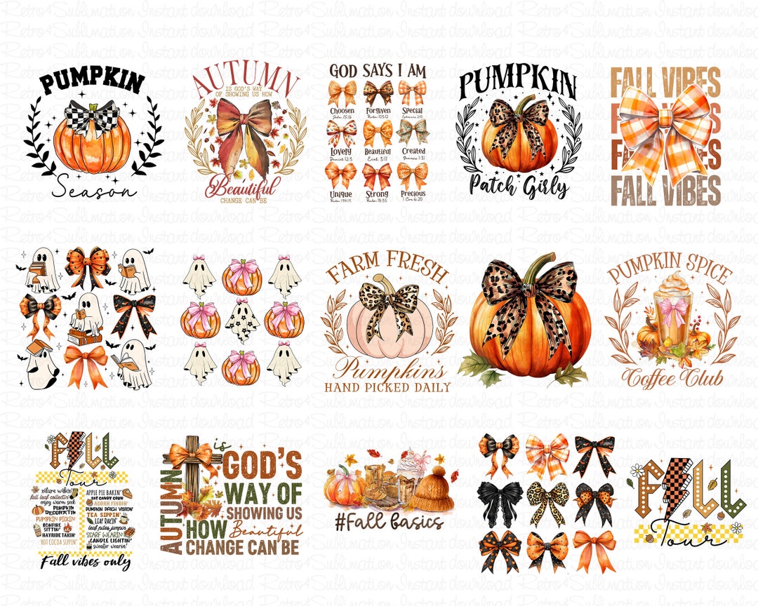 Fall Png Bundle, Autumn Bundle Png, Hello Fall Cozy Pumpkin Season ...