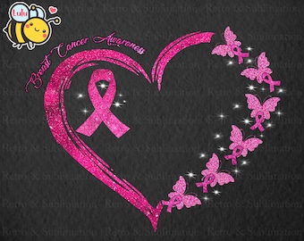 Breast Cancer Awareness Png, Cancer Survivor, Heart Png, Pink Butterfly Heart Survivor Breast Cancer Awareness, Fight Cancer Png