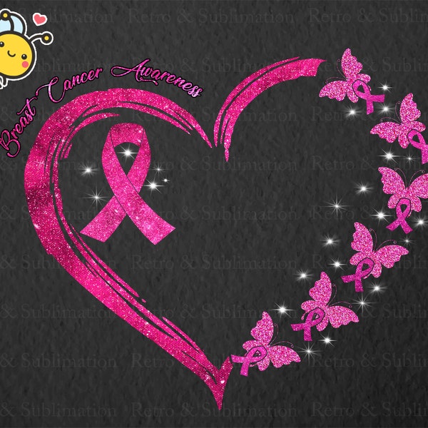 Breast Cancer Awareness Png, Cancer Survivor, Heart Png, Pink Butterfly Heart Survivor Breast Cancer Awareness, Fight Cancer Png