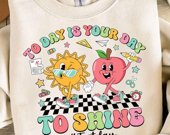 Today Is Your Day To Shine Png, Last Day Of School, Groovy Test Day, Colorful School Sublimation Design, Teacher Test Day Png, Testing Quote