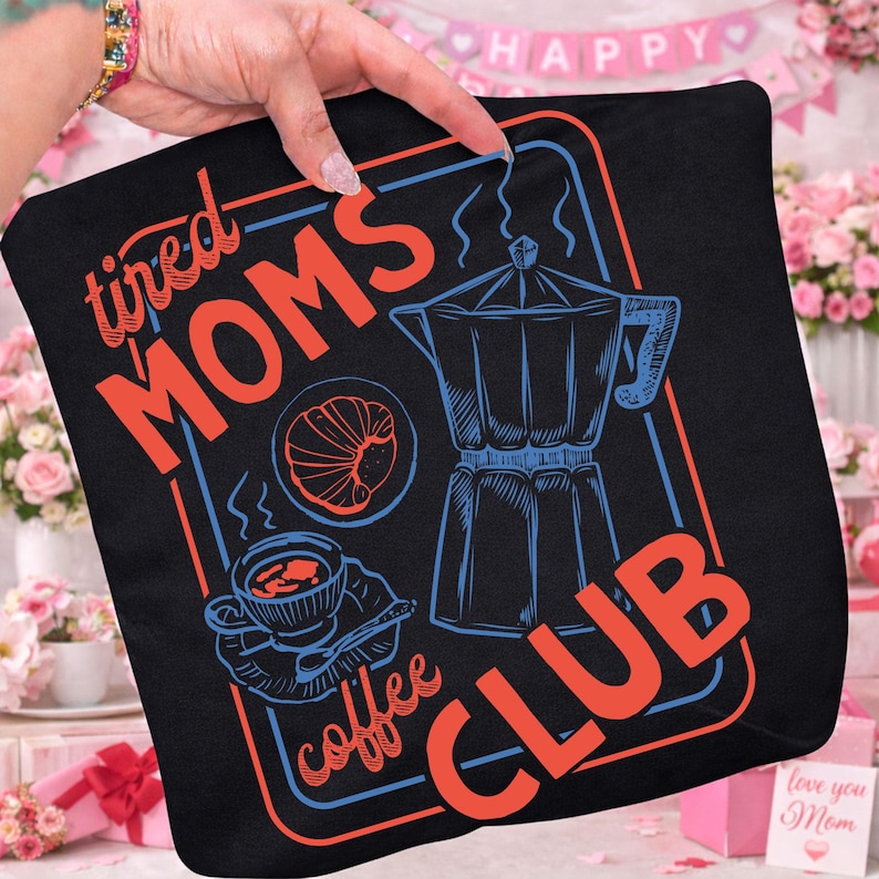 Tired Moms Club PNG: Coquette Mother's Day Png, Striped Motherhood, Funny Mom Life Png, Trendy Mom (Digital Download) image 3