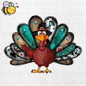 Western Thanksgiving Turkey Png Sublimation Design, Thanksgiving Turkey Png, Western Turkey Png, Serape Turkey Png, Instant Download