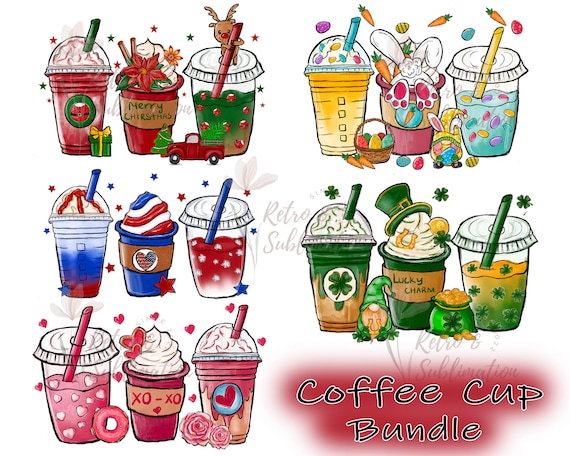 Coffee Png Bundle, Easter Png, Valentines Png, 4th Of July, St Patricks Day, Christmas Png, Coffee Png, Sublimation Png, Holiday Png