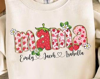Anpassade namn familj png, sommar jordgubb mamma png, mamma png, mamma jordgubb png, mamma rosett sublimering png, mors dag, presenter till mamma png