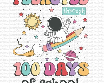 Retro 100 Days Of School SVG, I Blasted 100 Days Of School SVG, Back to School Svg, 100 Days of School, Happy 100 Days, Svg Files for Cricut