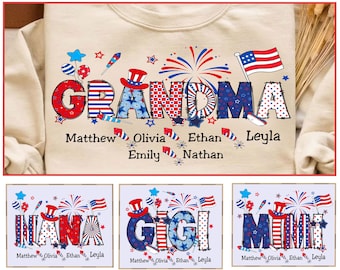 Personalized 4th Of July Mama Png Bundle, Grandma Mama Gigi Nana Mimi Png, Mama's Firecracke Png 4th of July Png, Memorial Day, Retro USA