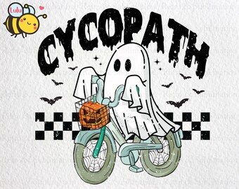Cycopathe png, bicyclette png, fantôme d'Halloween, joyeux Halloween png, saison effrayante png, png effrayant, citrouille png, Halloween drôle pour chemises