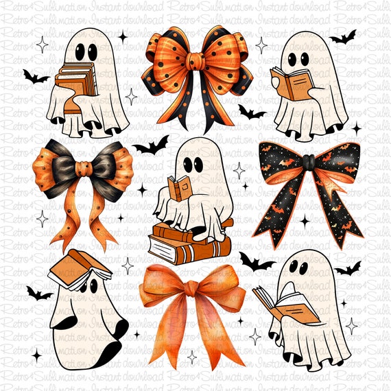 Ghost With Bow Png, Coquette Halloween Ghost Png, Funny Design Png, Girly Halloween Png, Spooky Season Png, Sublimation Designs