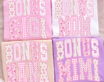 Retro Floral Bonus Mom PNG Bundle: Preppy Mama Png, Mother’s Day Png, Mom Gigi Nana Mimi Png, Floral Varsity Design