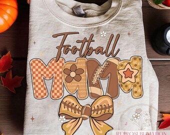 Football Mama PNG: Retro Boho Game Day Design (Digital Download)