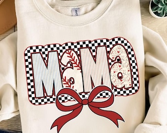 Retro Baseball Mama Checkered Png, Baseball Mama Png, Game Day Baseball Png, Baseball Team Png, Baseball Shirt, Sublimation Designs