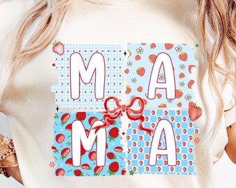 Retro Mama Png, Summer Strawberry Mama Png, Coquette Mama PNG, Mom Strawberry Png, Mama Bow Sublimation Png, Mothers Day, Gifts For Mom Png