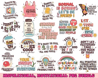 Inspirational Png Bundle, Motivational Png Bundle, Positive Png Bundle, Inspirational Quote, Mental Health Png,Positive Quotes,Self Love Png