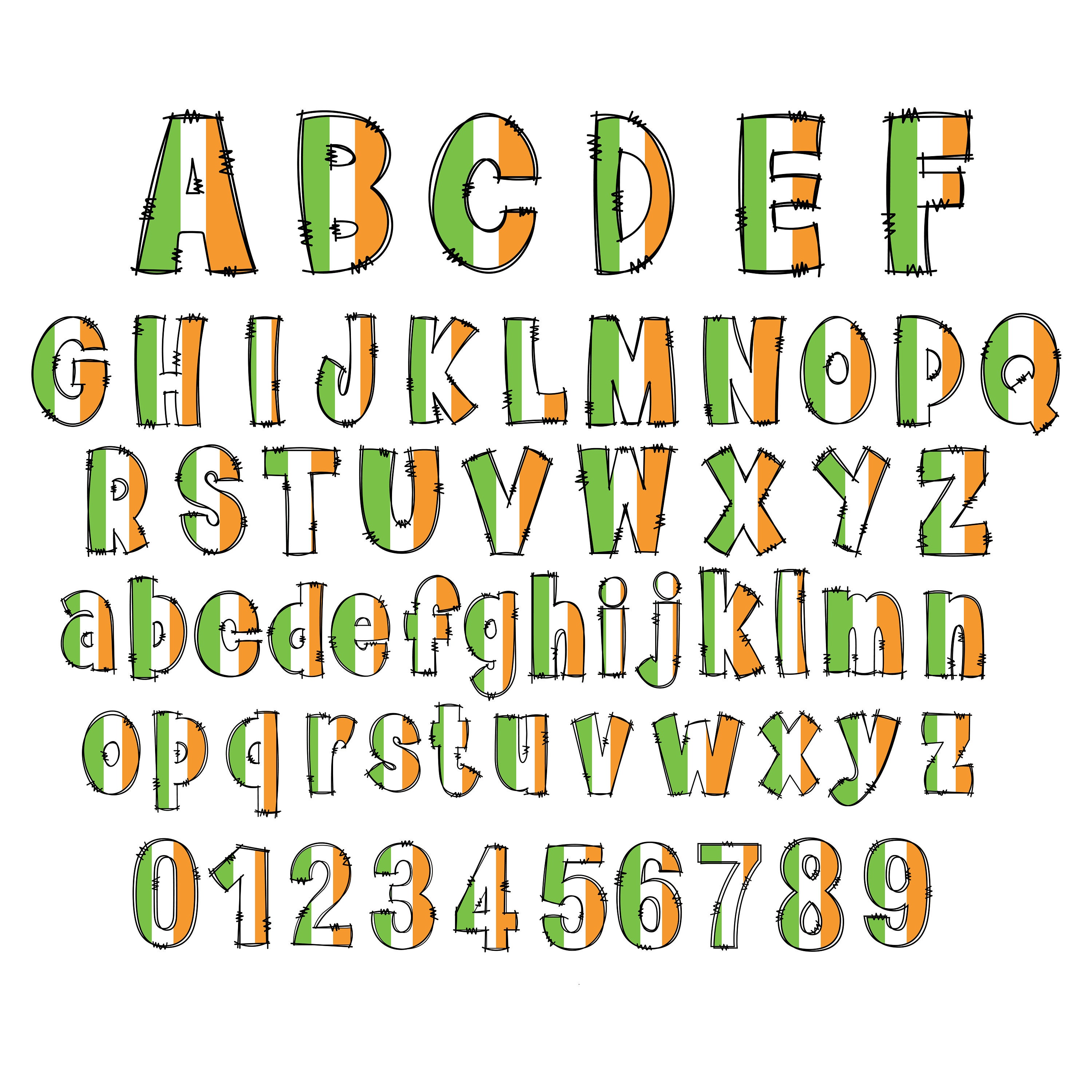Patrick Writing Letters St Patrick's Day Doodle Alphabet Bundle, St Patrick's Letters, St ...