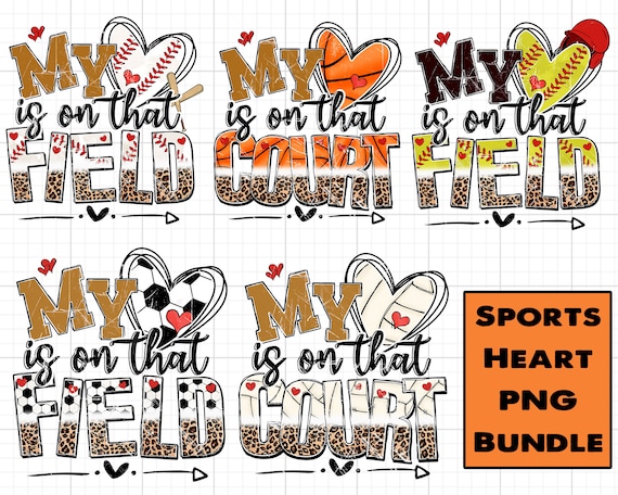 My Sport is On That Field Png Bundle, Sports Heart Png, Sports Mom Png, Baseball Png, Leopard Softball Png, Sports Png Sublimation Files