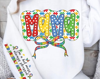 Autism Mama Png, Autism Awareness Png, Puzzle Piece Mom Shirt, Proud Autism Mom, Autism Support Png, Special Needs Mom, Sublimation Design