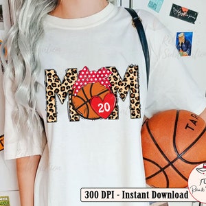 Basketball Mom Png for Mothers Day Gifts Personalization Basketball Png Leopard Mama Messy Bun Basketball Png For Sublimation