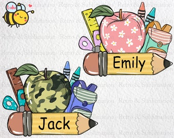 Personalization Back To School Png for Kids, First Day of School Png, Gift for Boy and Girl, Student Teacher Gift, Kindergarten Png