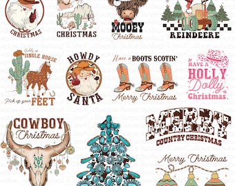 Può includere: Una collezione di 10 design digitali con un tema natalizio country. I design includono una varietà di elementi festivi, come un cappello da cowboy, un albero di Natale, una renna e Babbo Natale. I design sono perfetti per creare regali personalizzati, decorazioni per la casa e molto altro.
