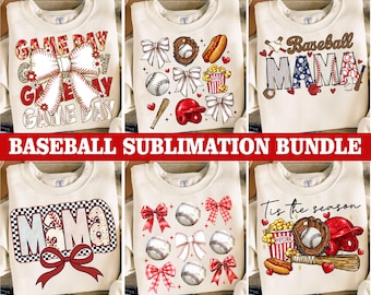 Baseball Sublimation Bundle, Baseball Coquette Png, Game Day Baseball Bow Png, Baseball Mama Png, Tis The Season Png, Game Day Shirt Design