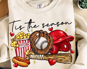 Tis The Season Baseball Png, Game Day Png, Baseball Png, Vintage Sports Png, Ballpark Aesthetic Png,Baseball Shirt Design,Sublimation Design