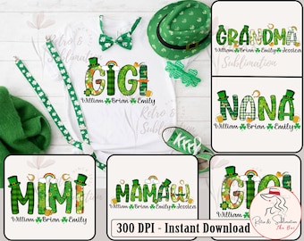 Personalisering Mormor png, St Patricks Day, Mormor png, Shamrocks png, St Patricks Day, Holiday png, Sublimation png, Irish png