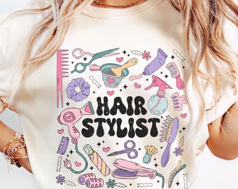 Hair Stylist Png, Hair Dresser Png, Salon Tools Sublimation, Cute Hairdresser Png, Gift For Hair Sylist, Digital Download for T-Shirts, Mugs