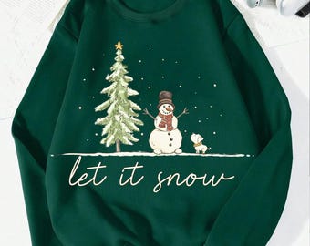 Let It Snow Png, Christmas Snowman Png, Vintage Christmas Png, Watercolor Winter Png, Merry Christmas Png, Xmas Holiday Png, Christmas Gifts