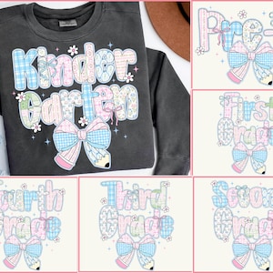 Preppy Back to School Floral Bundle, First Day Of School, School Png, Preppy School Png, First/Second/Third Grade Design, School Bundle Png