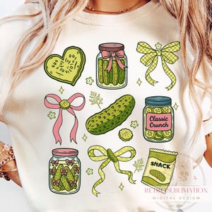 Kokette Gurke Png, Kawaii Snack Food Png, klassische Crunch Pickle Png, Dill Mit Es Png, Pickle Liebhaber Geschenk, Trendy Pickle Girly Shirt Design