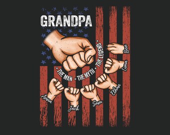 Vatertagsgeschenk Personalisierung Png, Opa Der Mann Der Mythos Die Legende Png für Papa, Amerikanische Flagge Png, Vatertag Png Geschenk für Männer