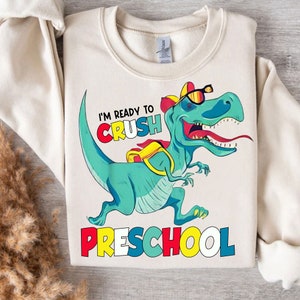 I&#39;m Ready To Crush Dinosaur Png, Pre-school Png Design,  Dinosaur Png, T-rex Png, School Png, Dinosaur Digital Downloads