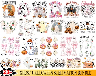 Halloween Ghost Bundle Png, Cute Ghost Png, Spooky Ghost With Coffee Png, Spooky Ghost Png, Fall  Png, Trending Png Digital Download