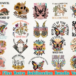 Retro Groovy Png Bundle, Wildflower Png, Hippie Png, Floral Groovy Png ...