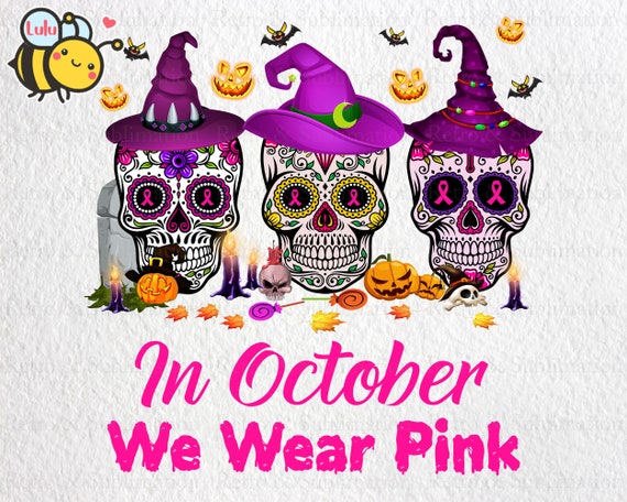 Sugar Skull Breast Cancer Pink Ribbon Flower Skulls October T-Shirt Sugar Skull Breast Cancer Pink Ribbon Flower Skulls October T-Shirt