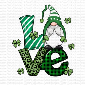 Liebe St. Patricks Day Png Sublimationsdesign, St. Patricks Day Png, St Patricks Gnom Png, St Patrick&#39;s Designs, irische Designs, Western png
