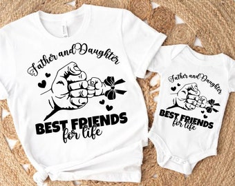 Vader en dochter beste vrienden voor het leven SVG, Vaderdag SVG, bijpassende vader en dochter shirt, papa en mij SVG, vaderdagcadeau