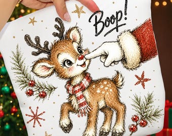 Trendy Christmas Boop PNG: Reindeer Santa Boop Png, Retro Christmas Png, Trendy Xmas (Digital Download)