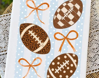 Retro Striped Football PNG: Football Season Png, Fall Football Png, Game Day Apparel Design