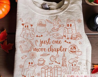 Ghost Reading PNG: Halloween Book Lover Sublimation (Digital Download)