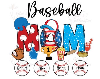 Baseball Mom Png Für Muttertag Png Baseball Mom Png Personalisierte Baseball Mama Png Für Oma Geschenk Sublimation