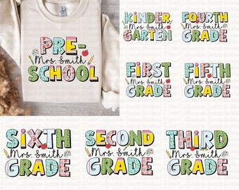 Retro Back To School Bundle, Teacher Shirt Design, First Day School Png Bundle Sublimation, Kinder Graduation Png, Digital Download