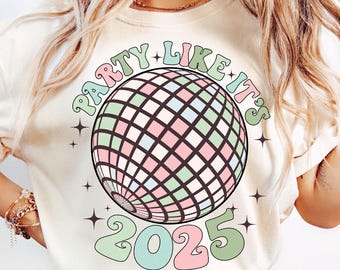 Retro Party Like It's 2025 Png, Szczęśliwego Nowego Roku 2025 Png, Disco Ball Png, Retro Nowy Rok 2025, Cześć 2025 Png, Cheer To New Year, 2025 Png