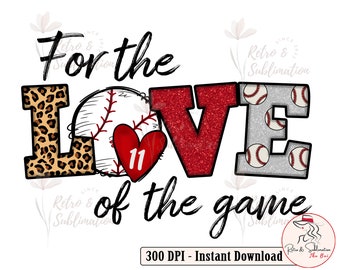 Personalization Number Png, Baseball Png, For The Love Of The Game Png, Baseball Designs, Glitter Png, Baseball Mama, Baseball Gifts