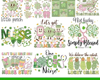 Nurse St.Patrick's Day Png Bundle, Saint Patrick Day Png, Nurse Life Png, Irish Day Png, Coquette Bow Nurse, ICU ER RN Nurse Png, Nurse Gift