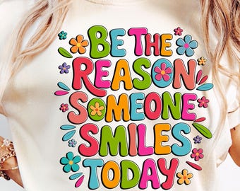 Floral Smile PNG: Inspirational Mental Health Quote (Digital Download)